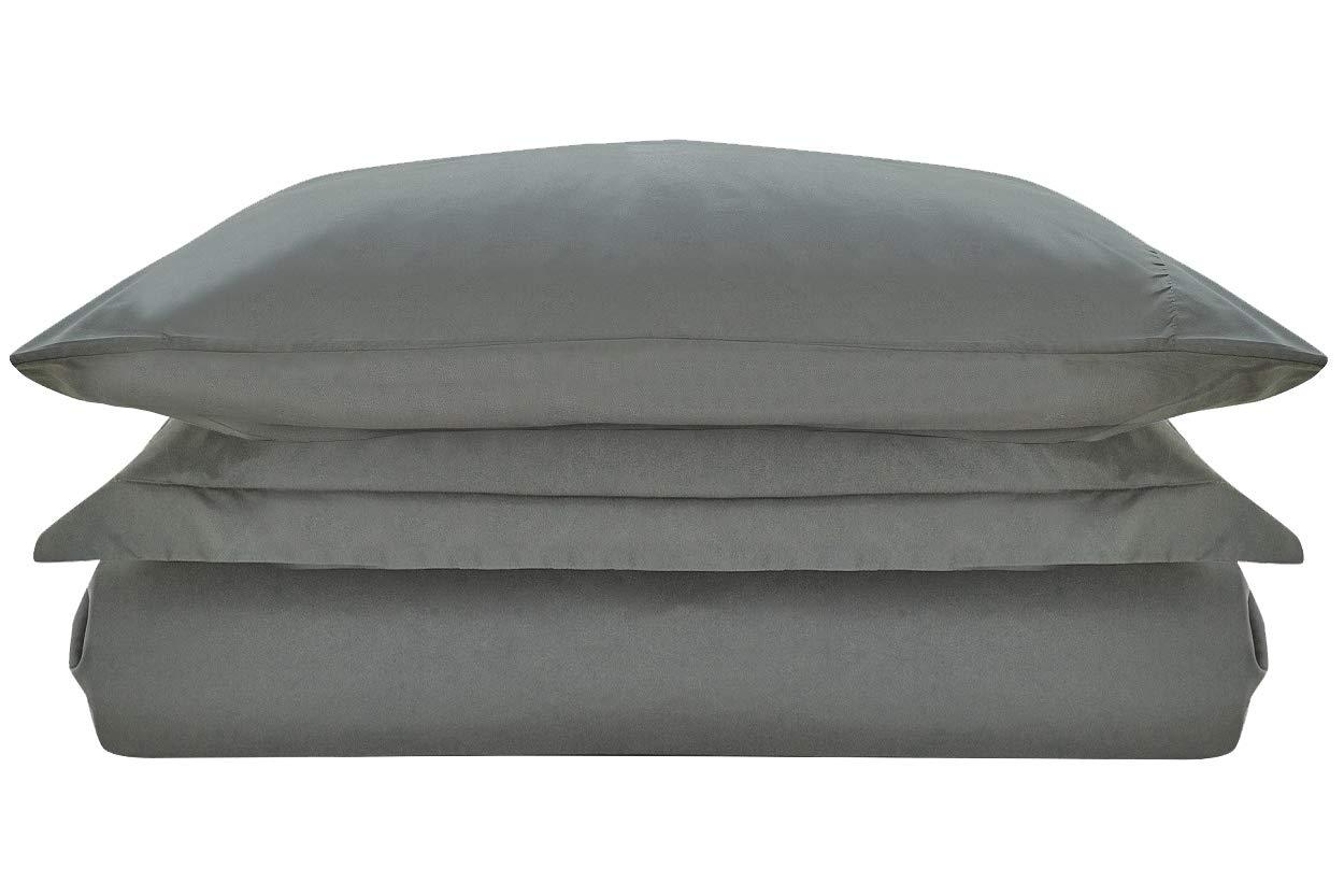 Mellanni Microfiber Duvet Cover Set, Twin, Gray, 3 Piece