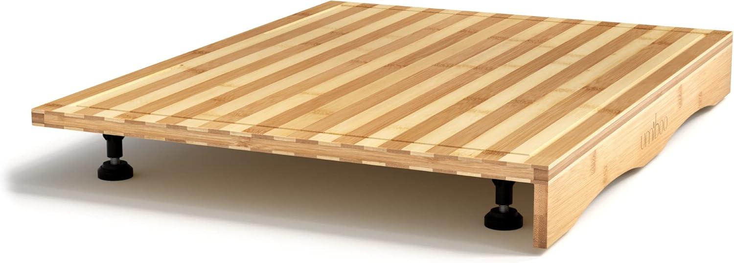 Adjustable Bamboo Rectangular Stove Top Cover and Cutting Board