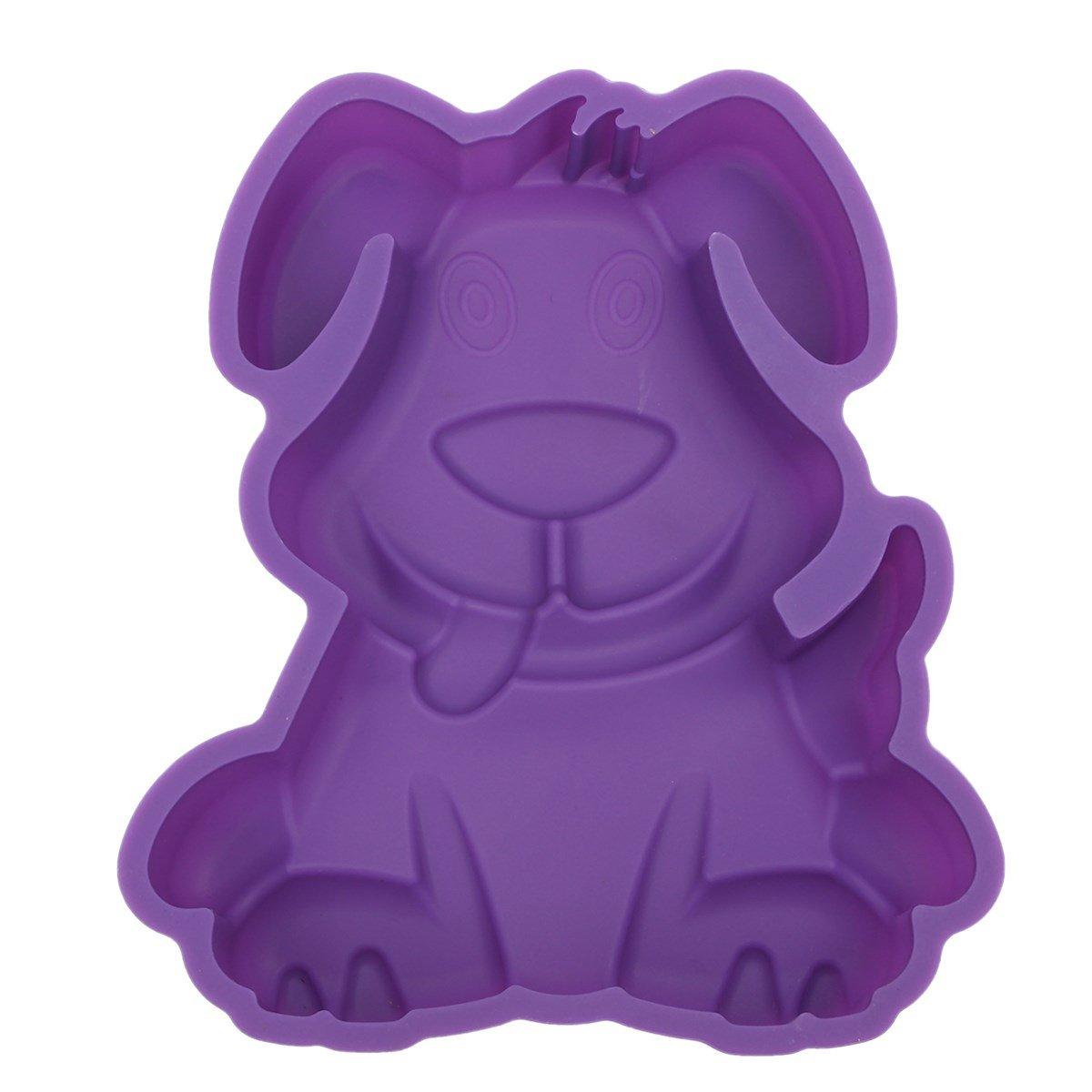 Dog Baking Mold Dog Non-stick Silicone Pan Mold for Cake, Muffin, Loaf, Bread, Toast, Mousse, Scone (Random Color)