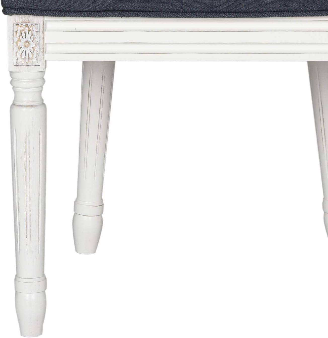 Holloway 19''H French Brasserie Oval Side Chair (Set of 2) - Navy/Cream - Safavieh