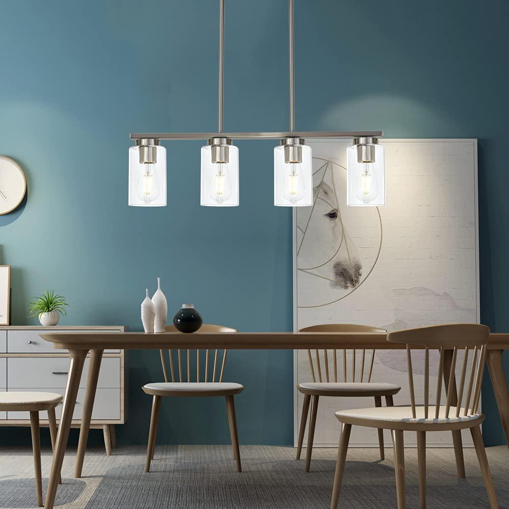 1-Light 5.75" Minimalist Industrial Farmhouse Adjustable Hanging Clear Cylinder Glass Pendant Metallic Silver - Lalia Home: UL Listed, E26 Base
