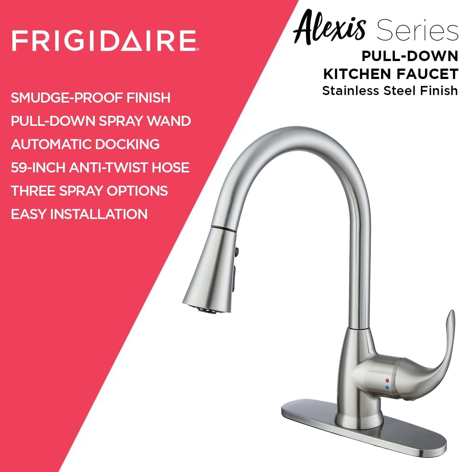 Brushed Nickel Single Handle Kitchen Faucet with Pull Down Sprayer