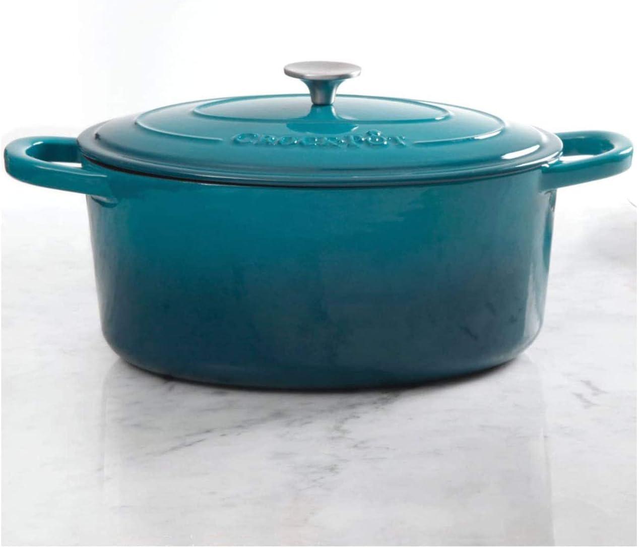 Crock-pot Artisan 7 qt. Non-Stick Cast Iron Oval Dutch Oven