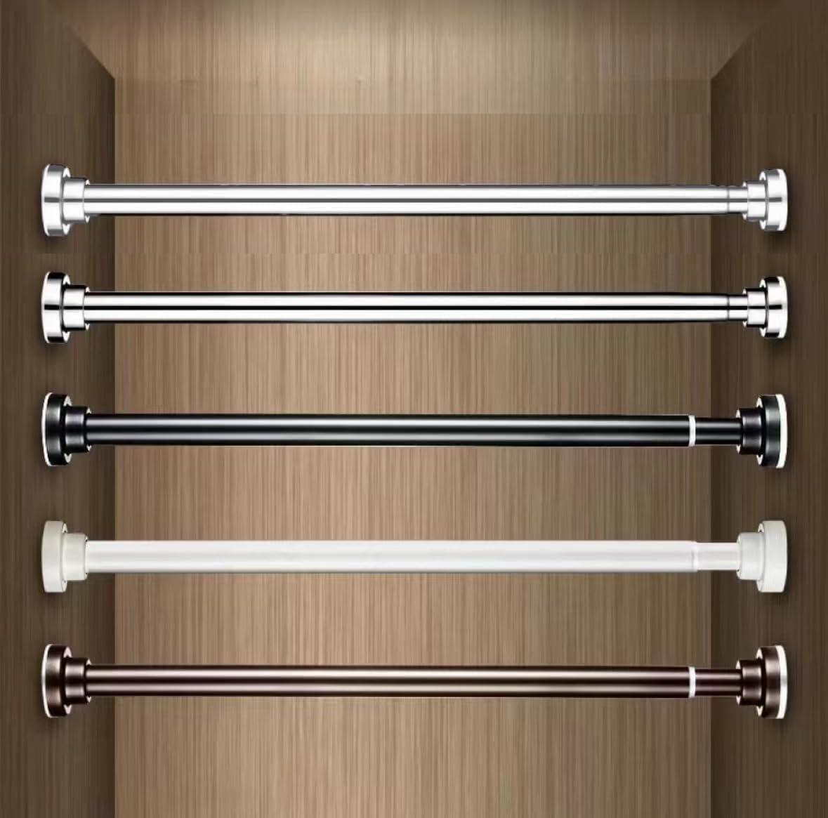 JDLiving Maxda Premium 43"- 72" Adjustable Rustproof Straight Tension Shower Curtain Rod- No Drill