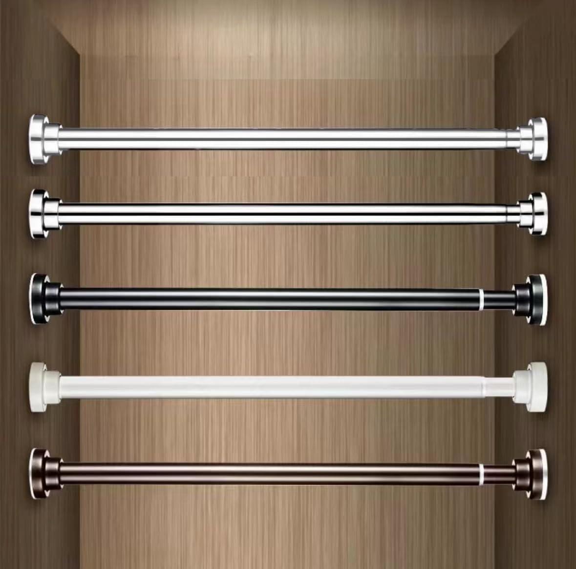 Maxda Premium 43"- 72" Adjustable Rustproof Straight Tension Shower Curtain Rod- No Drill