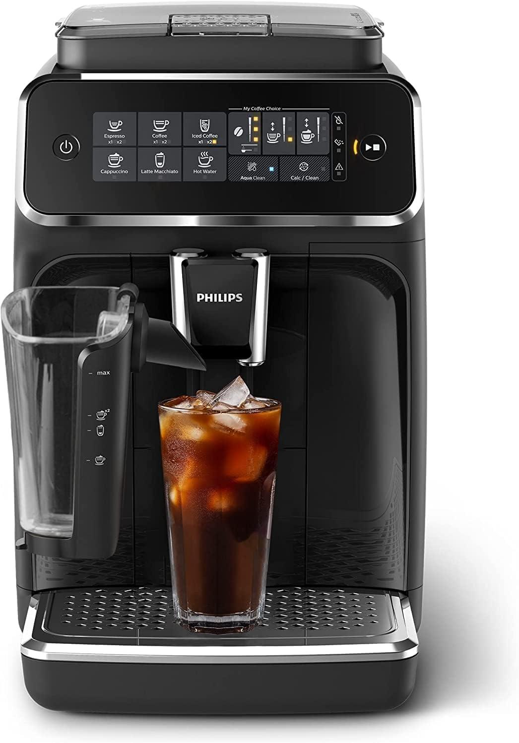 Philips 3200 Series Fully Automatic Espresso Maker with LatteGo and Iced Coffee