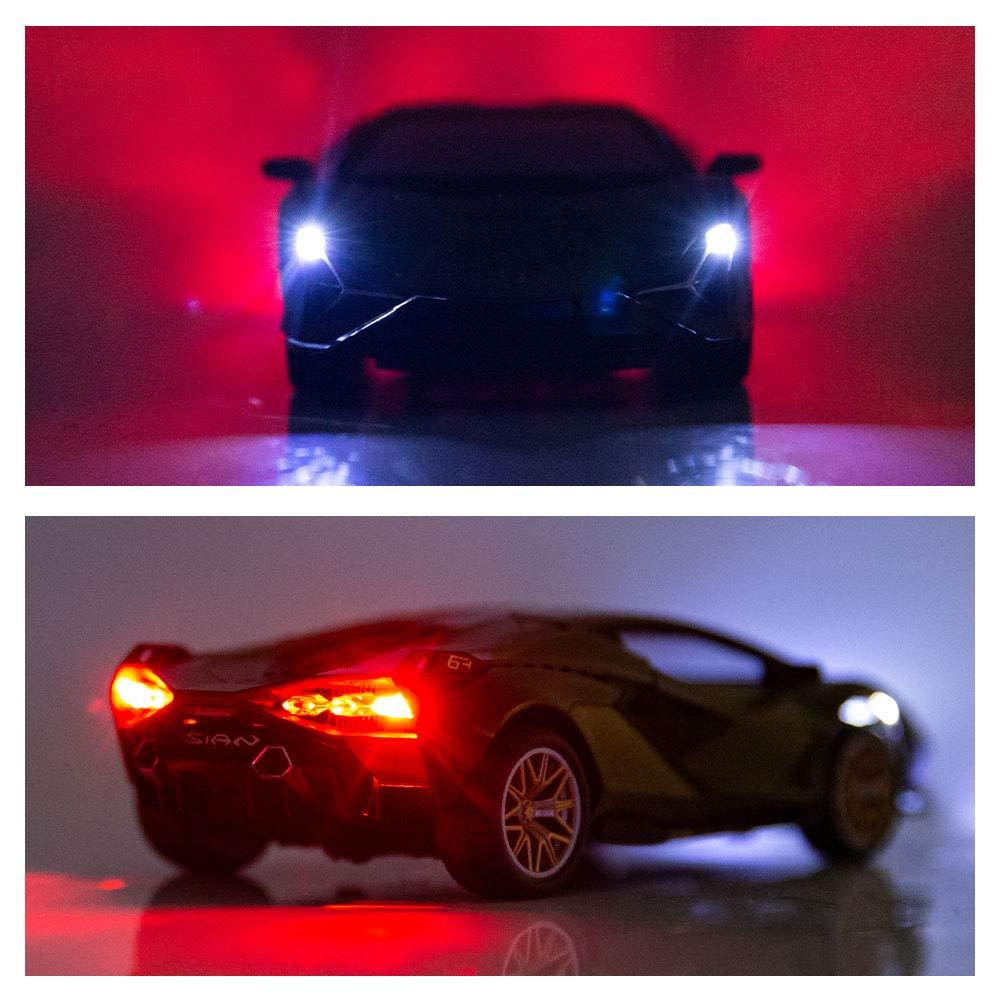 BDTCTK Sian FKP37 Car Model Toy 1:32 Child Sound and Light Pull Back Car Zinc Alloy Casting Toys for Kids Boy Girl Gift