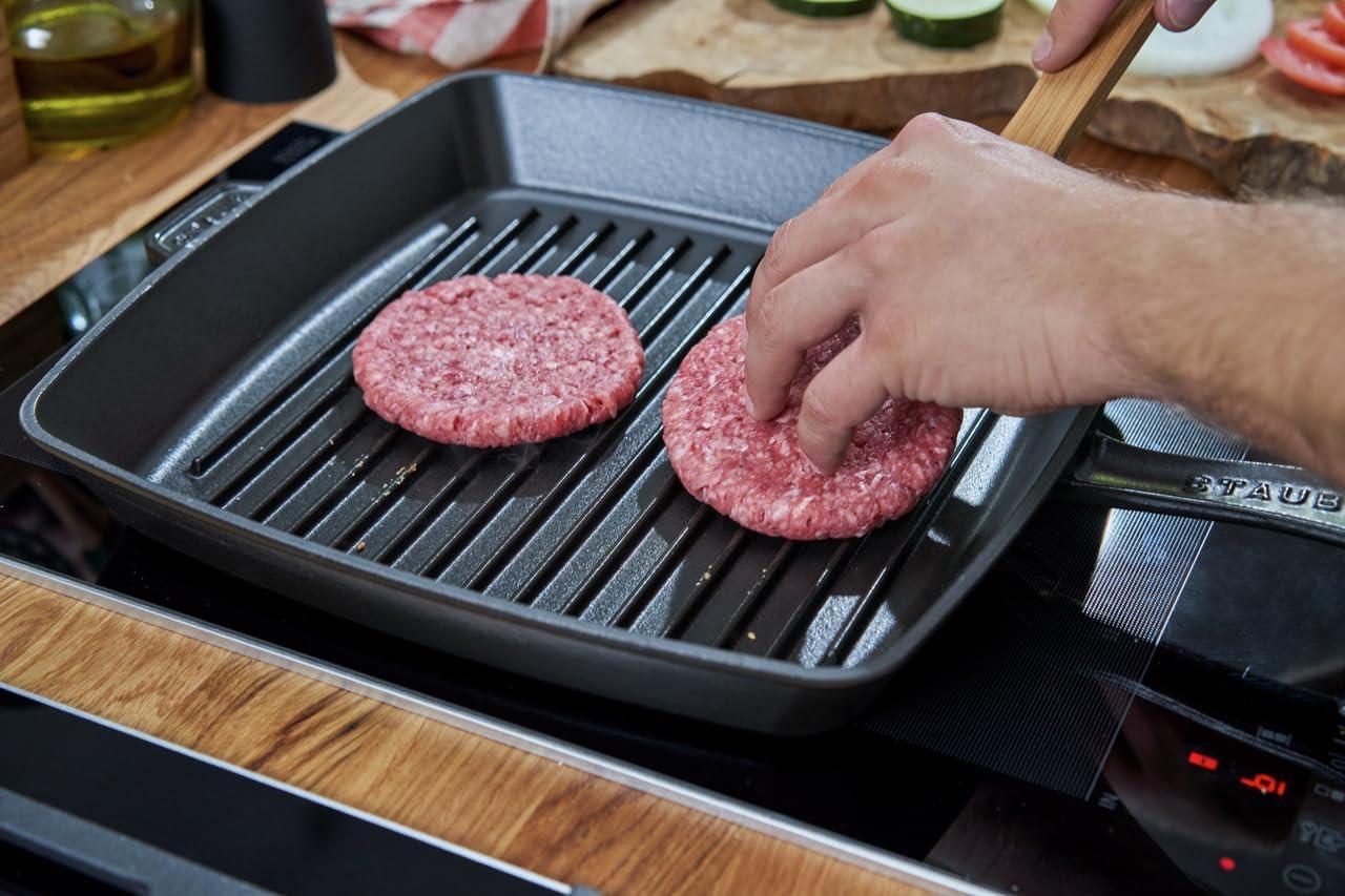 Staub ® 12" Matte Black Enameled Cast Iron Square Grill Pan