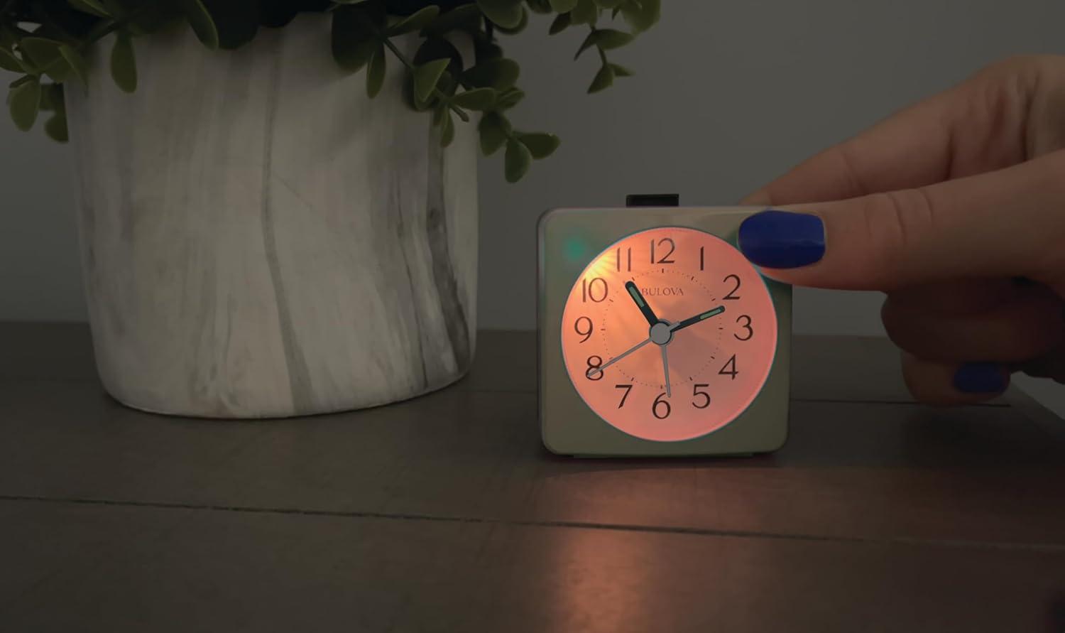 Bulova Clocks  Violet Travel Alarm Quartz Clock