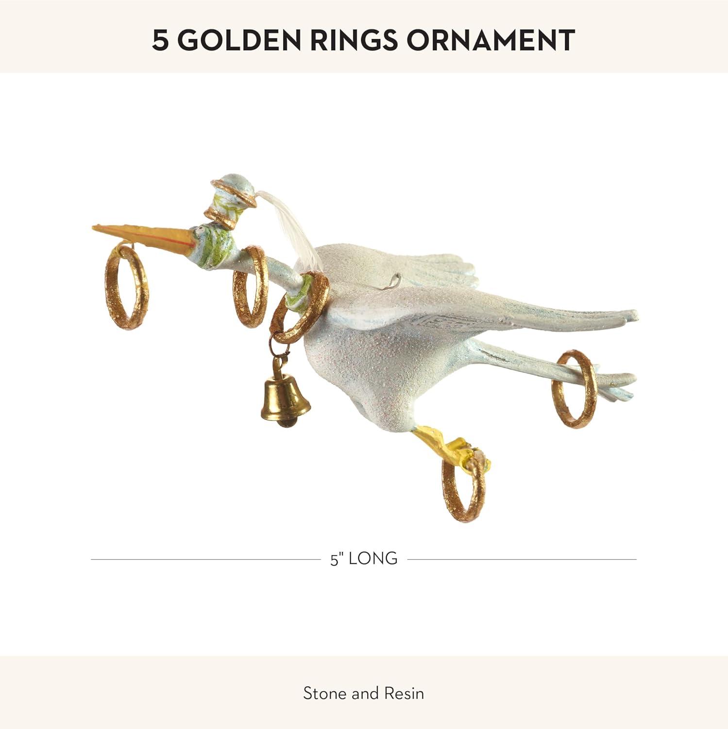 MacKenzie-Childs Patience Brewster 12 Days 5 Golden Rings Ornament