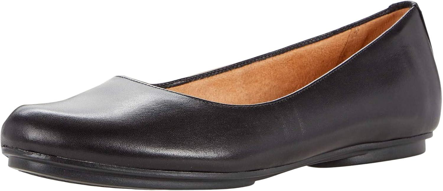 Maxwell 7.5 Black Leather Ballet Flat with Advanced Cushioning