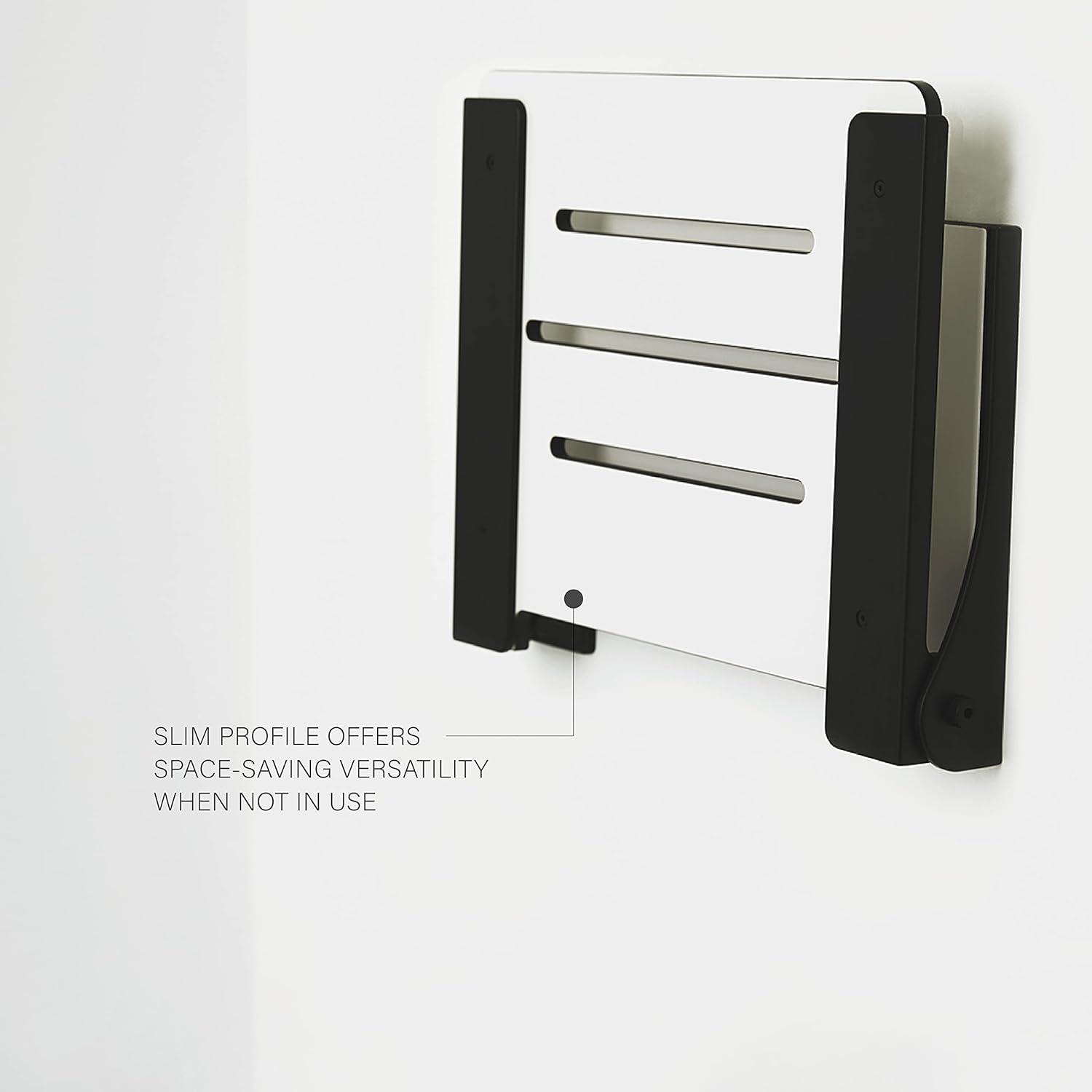 White and Black Wall-Mounted Folding Shower Seat