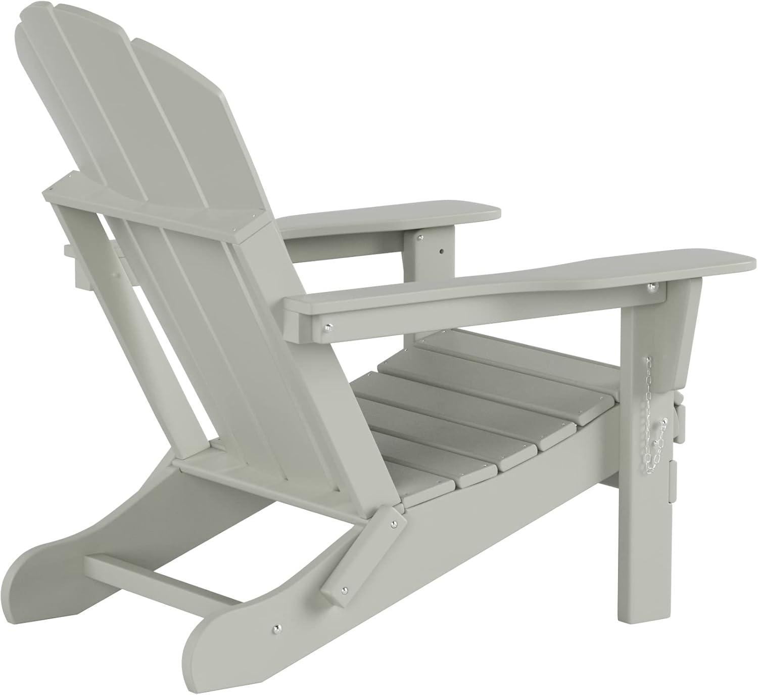 Sand Poly Adirondack Folding Outdoor Accent Chairs, Set of 2