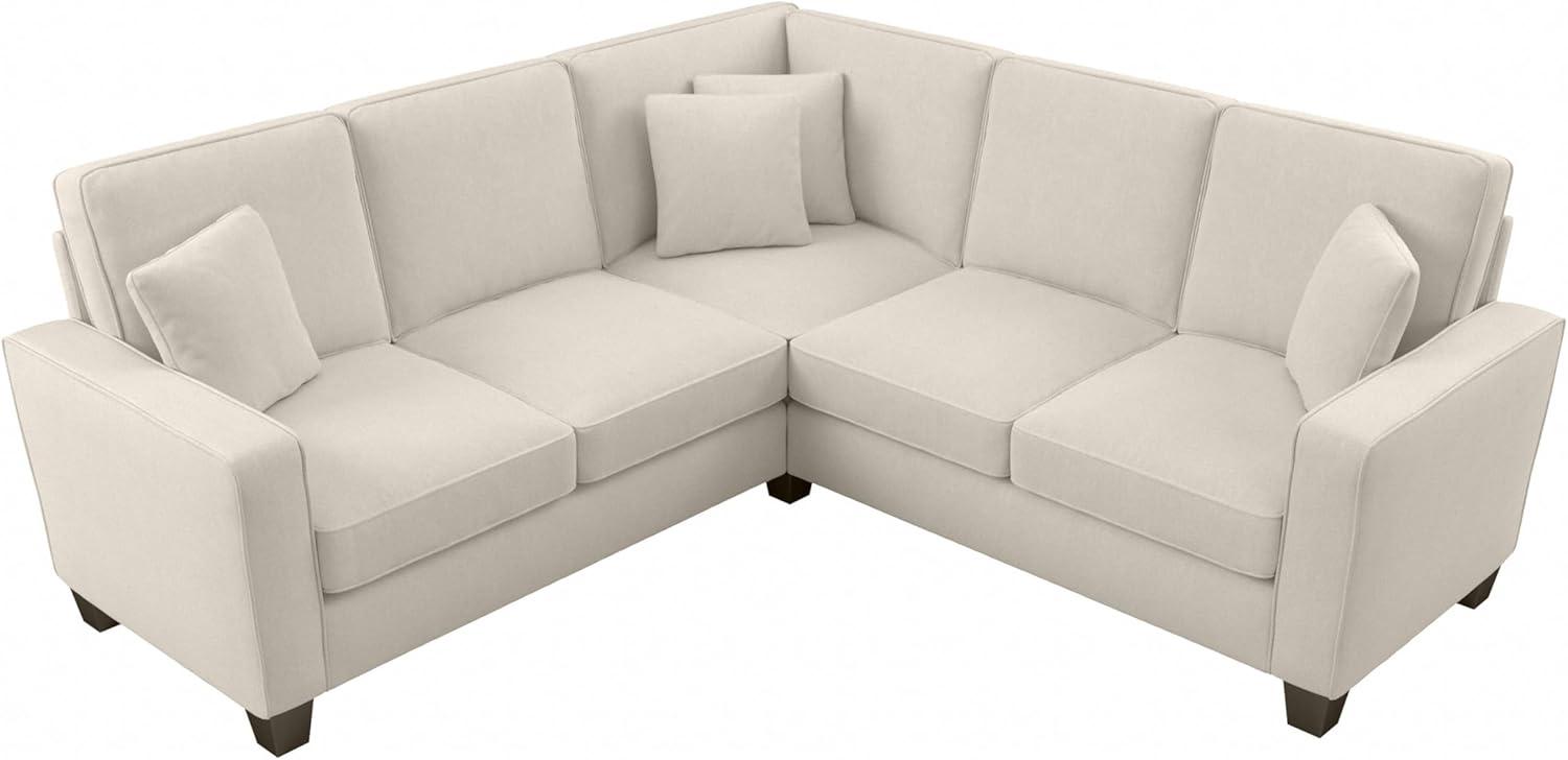 Stockton 87W L Shaped Sectional Couch in Cream Herringbone Fabric