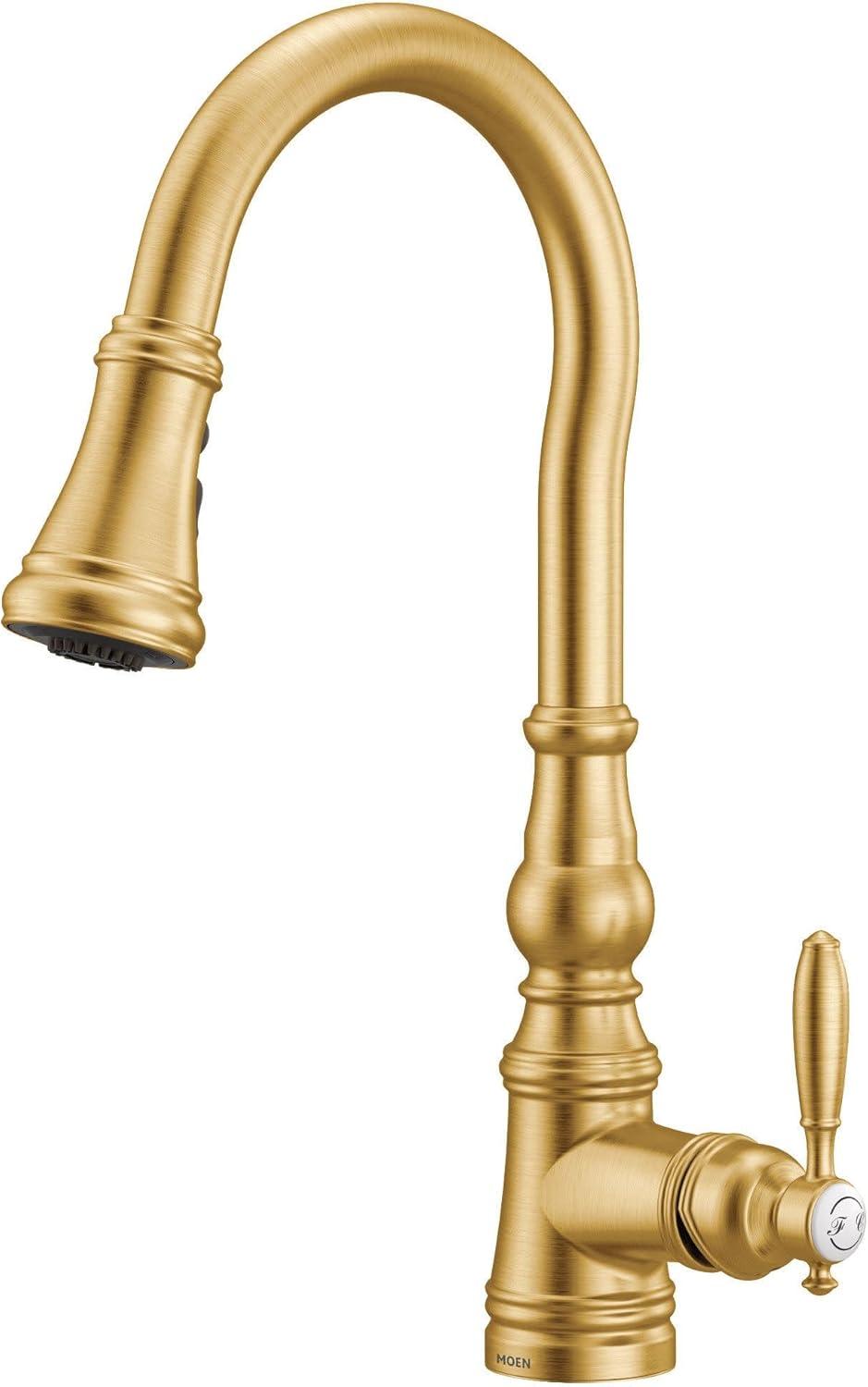 Moen Weymouth One-Handle Pull Down Single Handle Kitchen Faucet with Power Boost