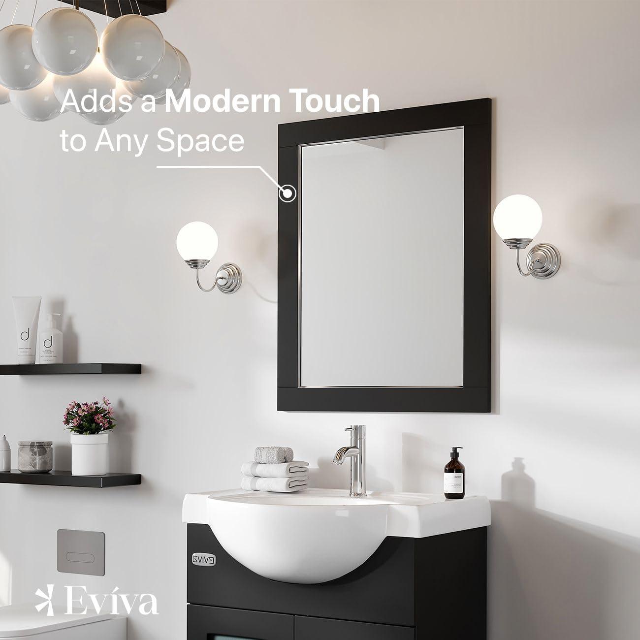 Eviva Aberdeen 24" Espresso Framed Bathroom Wall Mirror