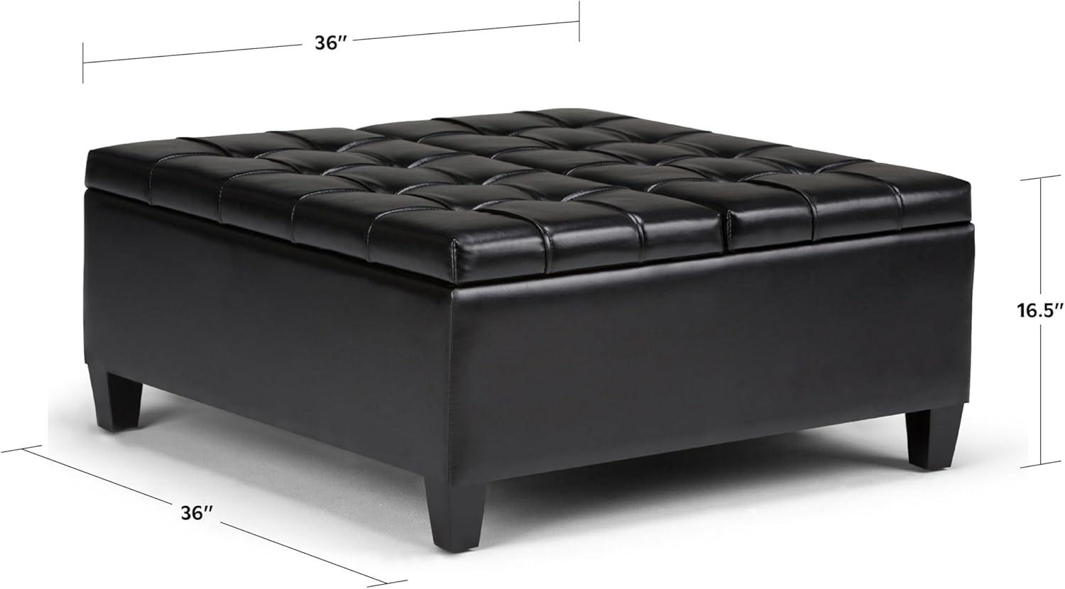 Simpli Home Harrison Coffee Table Storage Ottoman