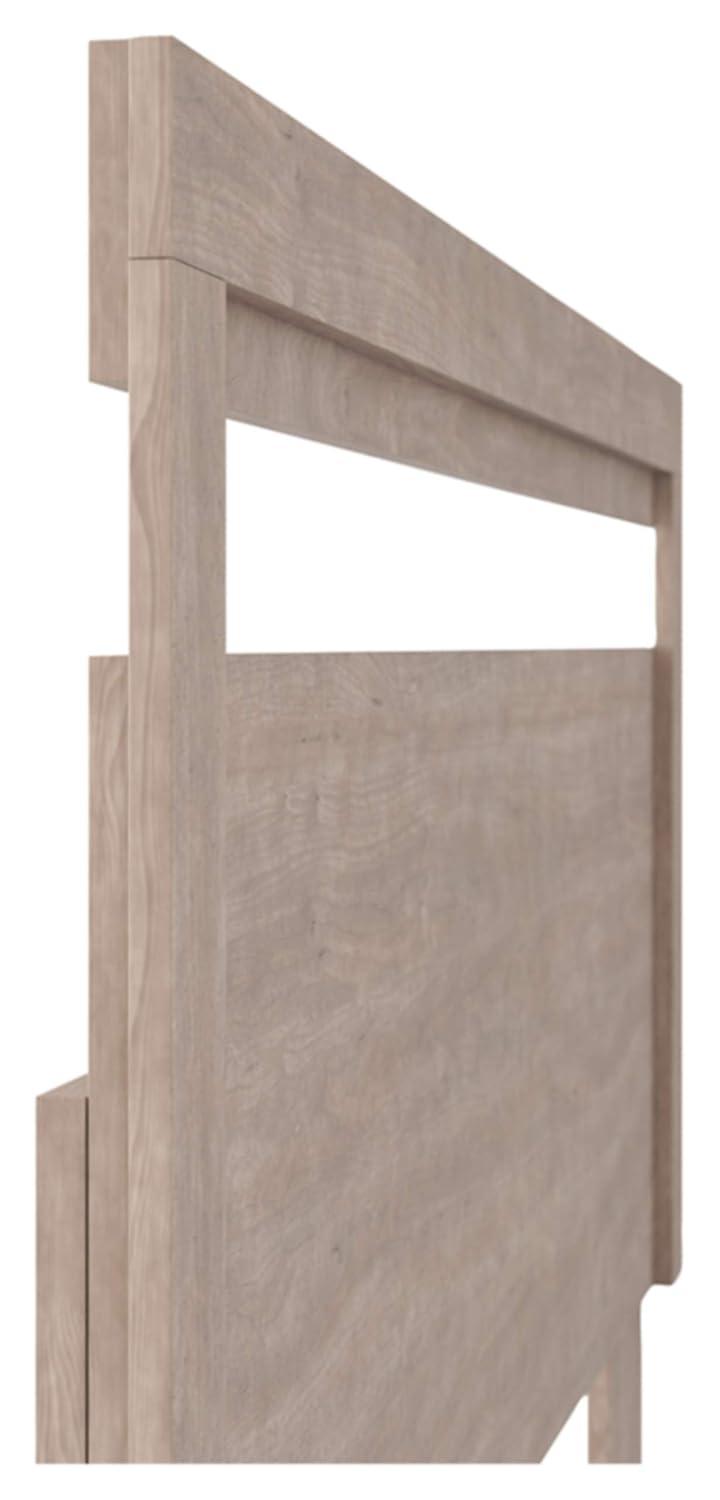 White Transitional Queen Platform Bed with Peekaboo Cutout