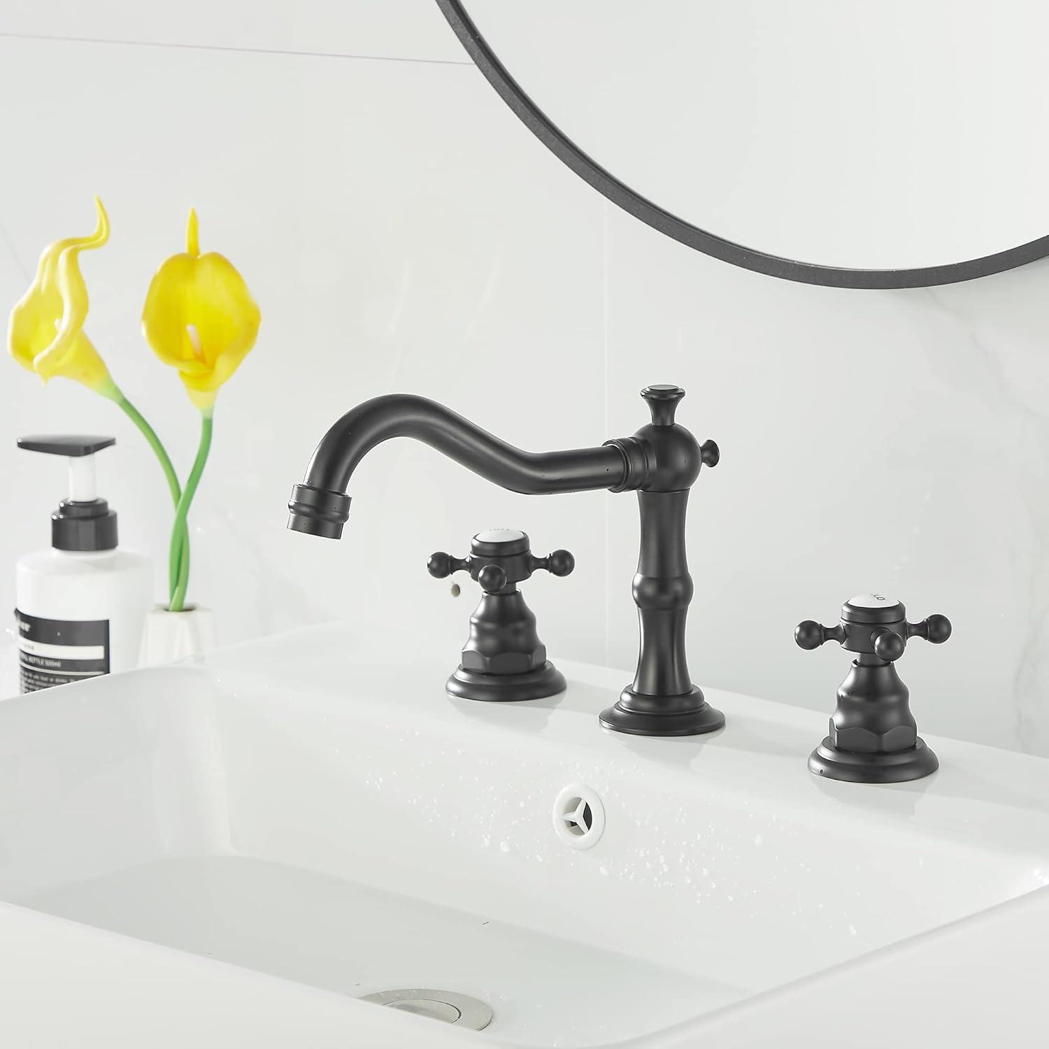 Widespread 2-handle Bathroom Faucet with Drain Assembly