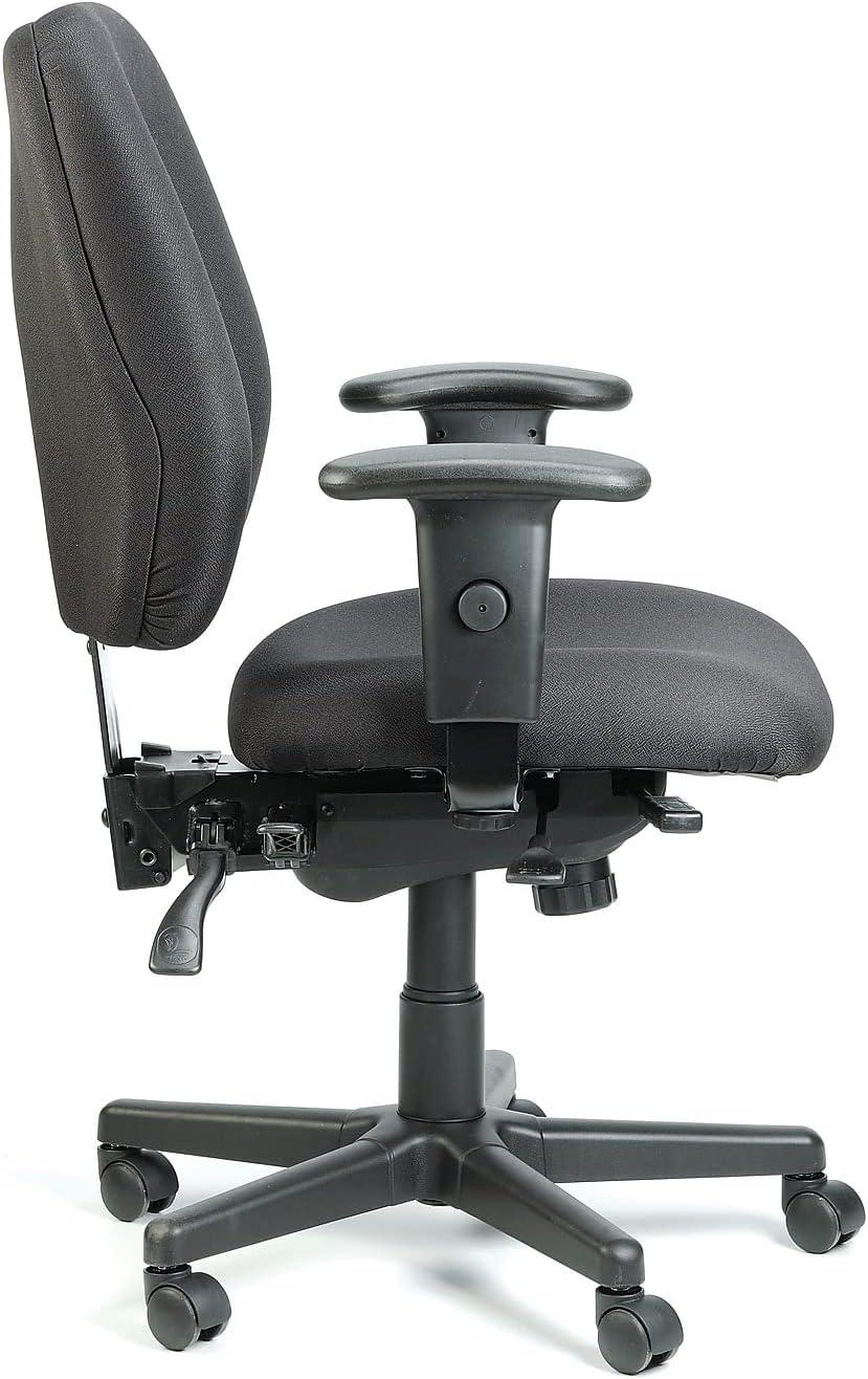 Eurotech 4 x 4 Multi Function Ergonomic Office Desk Chair w/ Armrests, Black