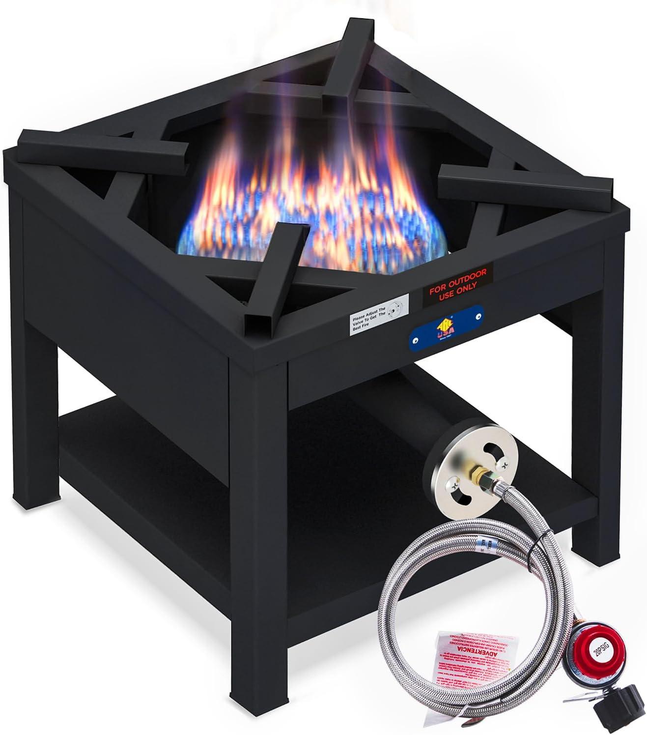 ARC USA 4242S Heavy Duty  200,000 BTU Cast Iron Propane High Pressure Single Burner Portable Camping Outdoor  Picnic Stove.