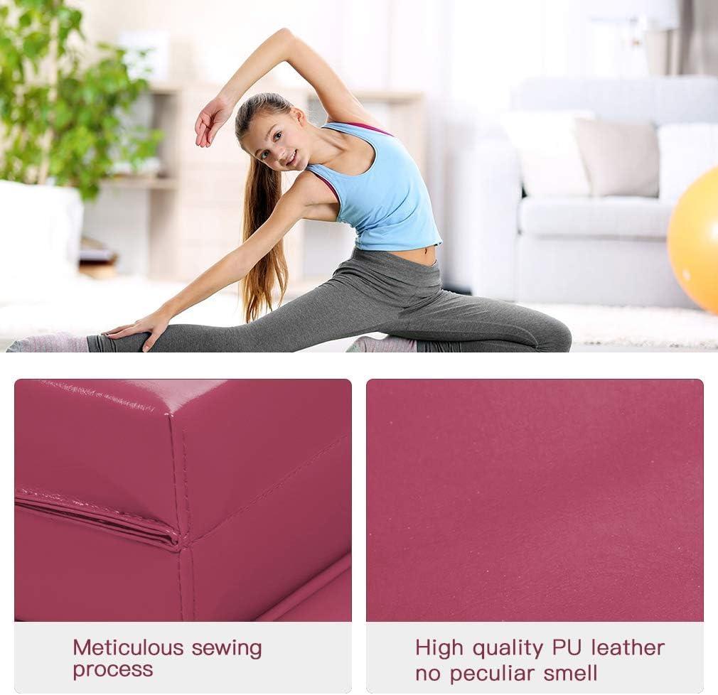 Gymnastics Tumbling Mats Portable Gymnastics Mat Foldable Tumbling Mat 4'x8/2'x6' PU Leather Exercise Mat Yoga Mat with Carrying Handles for home Workout outdoor Yoga Gymnastics