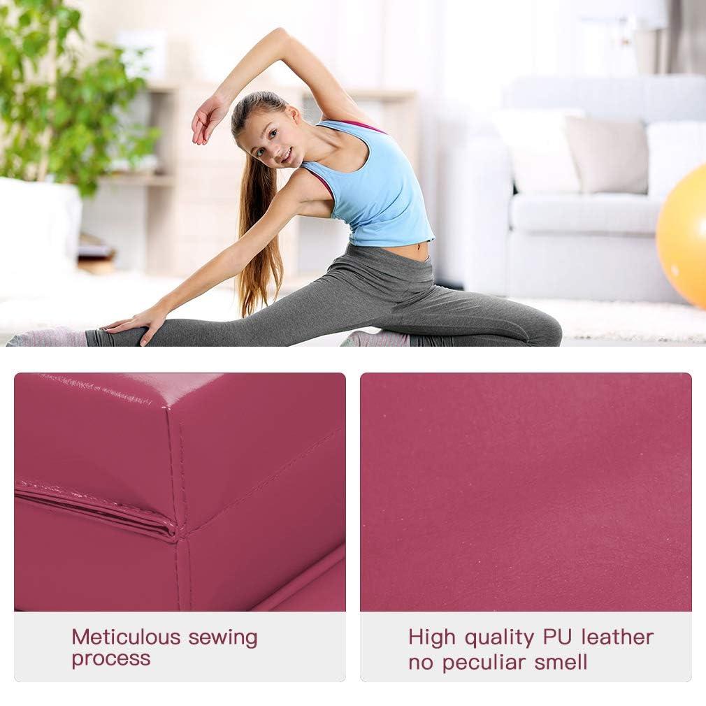 Gymnastics Tumbling Mats Portable Gymnastics Mat Foldable Tumbling Mat 4'x8/2'x6' PU Leather Exercise Mat Yoga Mat with Carrying Handles for home Workout outdoor Yoga Gymnastics