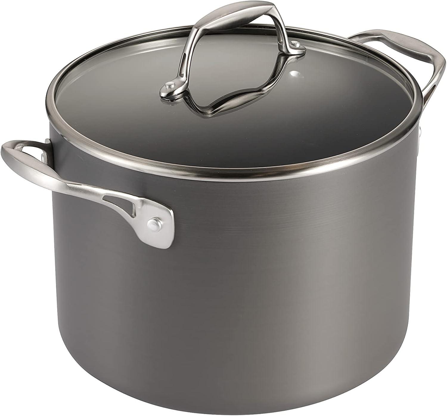 Tramontina 8 Qt Hard Anodized Aluminum Stock Pot with Lid