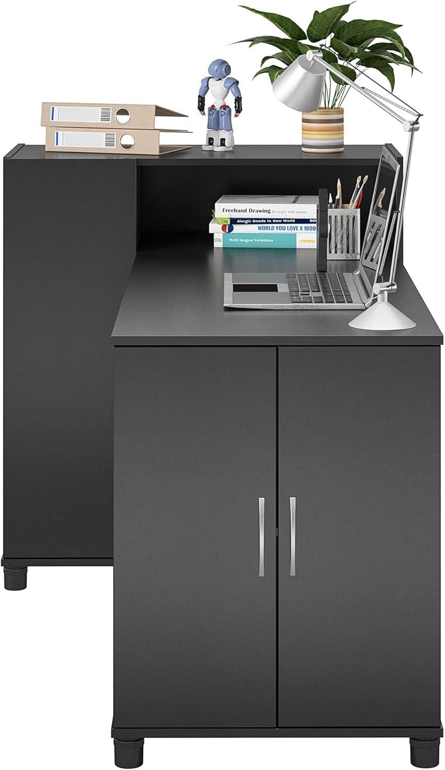 RealRooms Basin Hobby and Craft Desk with Storage, Black