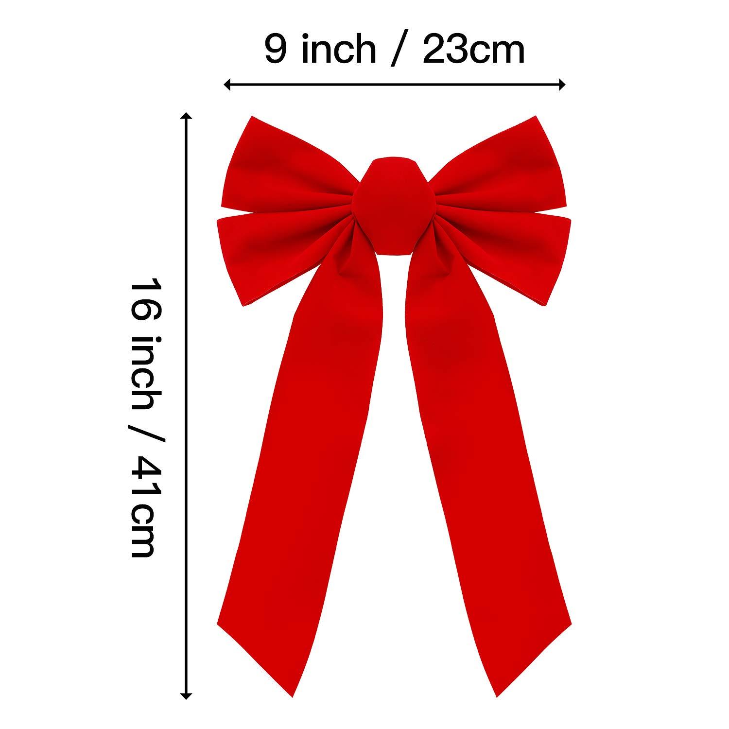 JOYFY 12pcs Christmas Red Velvet Bow Decoration for Christmas Party