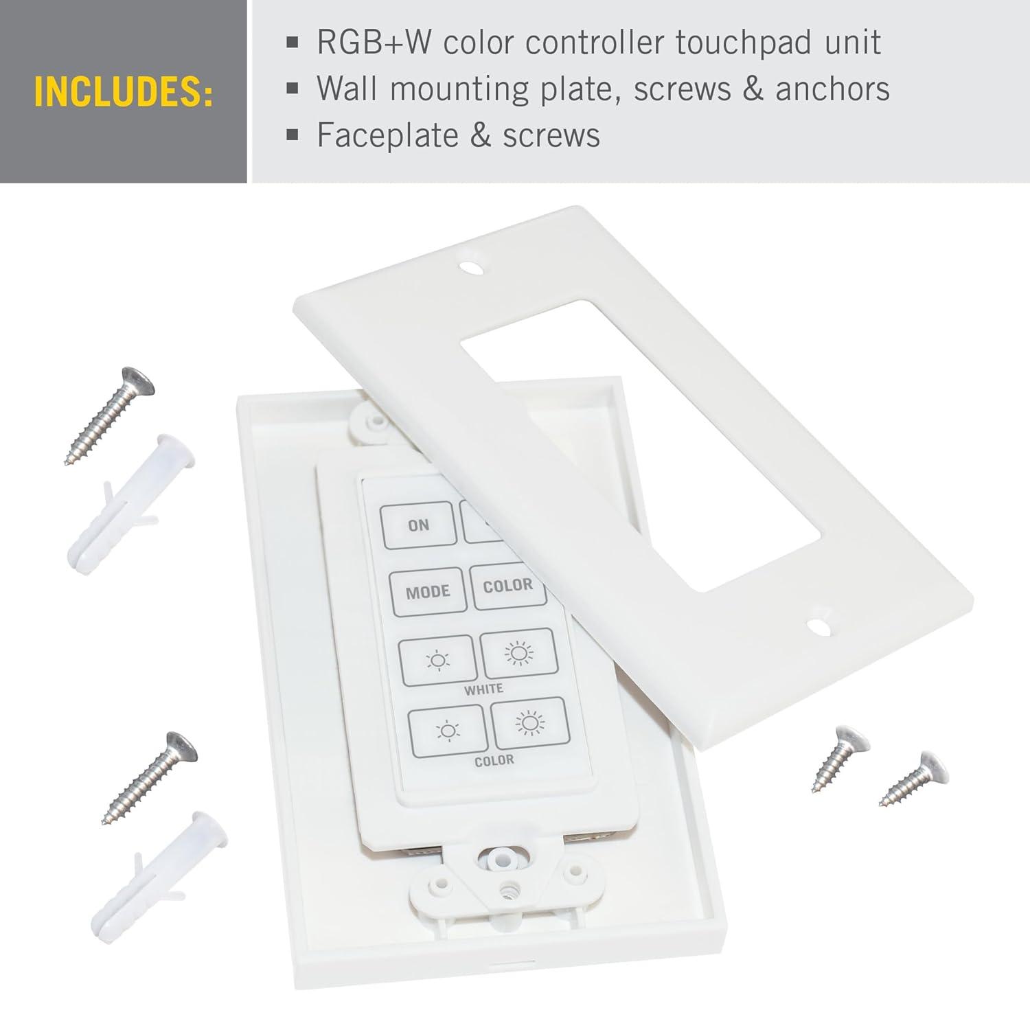 Wireless Wall Mount Touchpad for RGB+W LED Dimmers