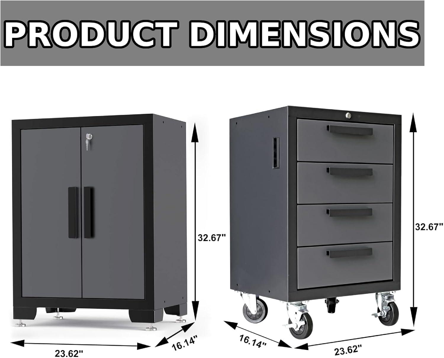 WFX Utility™ WFX Utility™ 6pcs Garage Cabinets And Storage System Set With Pegboard & Rubber Wood Worktop
