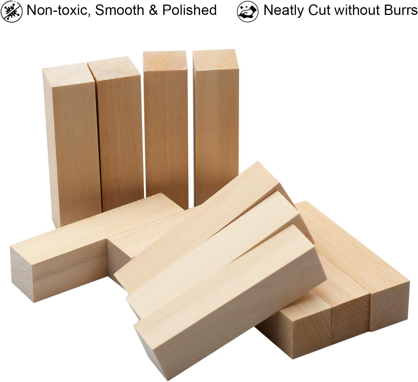 Natural Basswood Carving Blocks Set, 18 Pieces