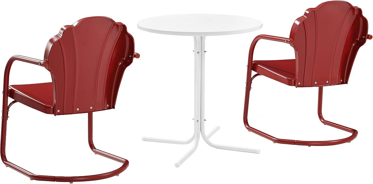 Crosley 3pc Tulip Retro Metal Bistro Set Red