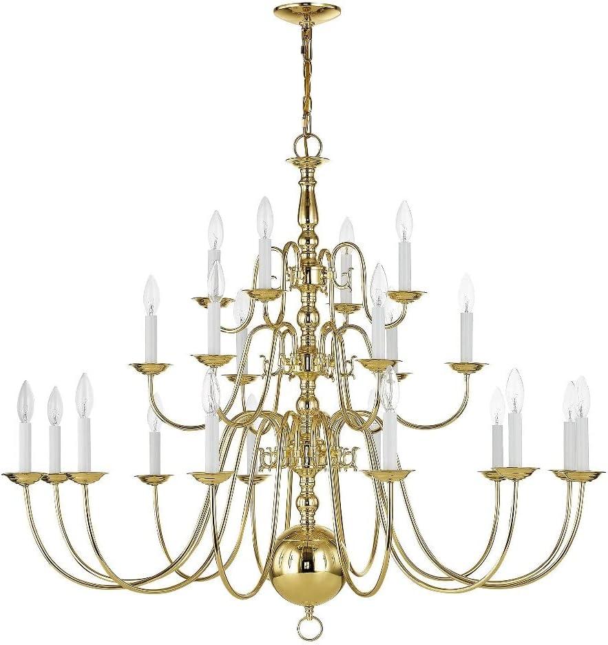 Livex Lighting Williamsburgh 22 - Light Chandelier in  Antique Brass