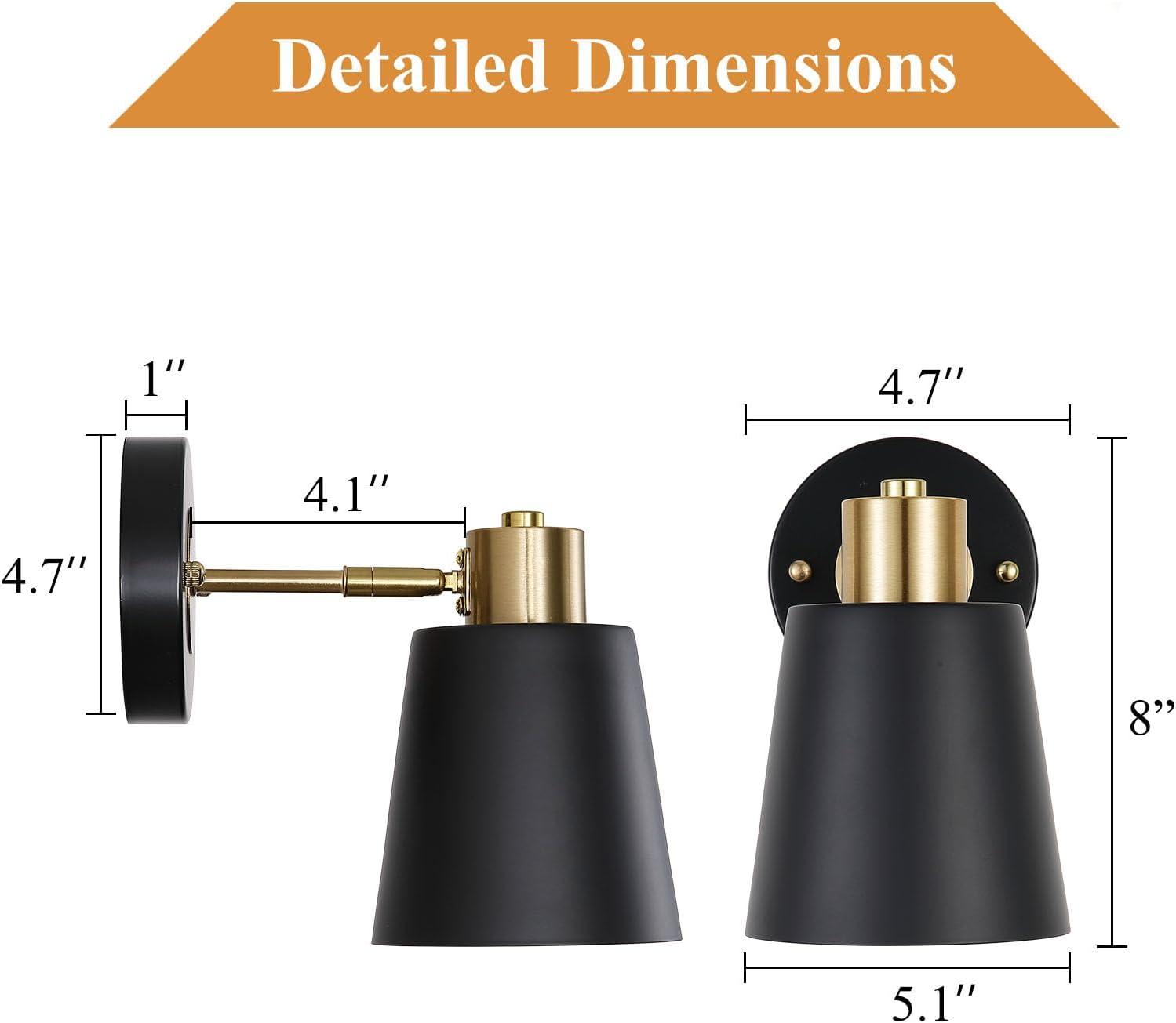 Battery Operated Wall Sconce Set of Two, Modern with Remote Control Dimmable Wall Lighting Indoor