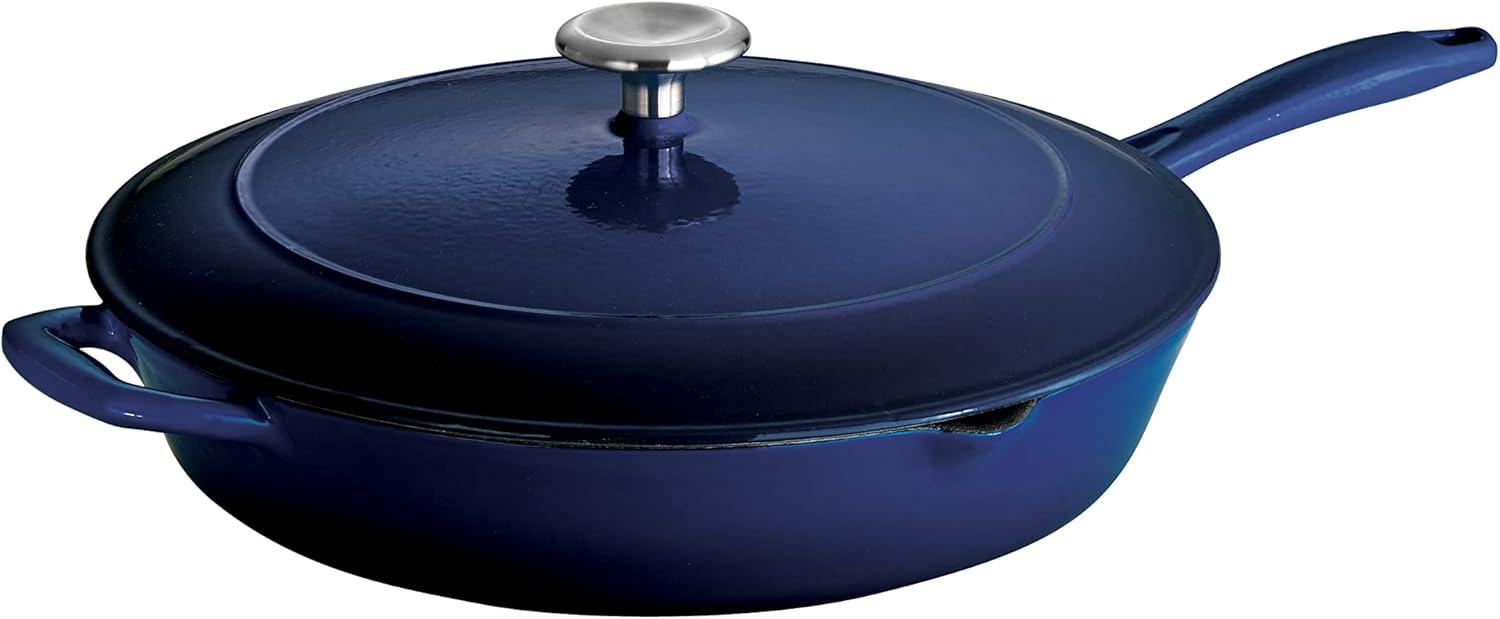 Tramontina Tramontina Gourmet Enameled Cast Iron Covered Skillet