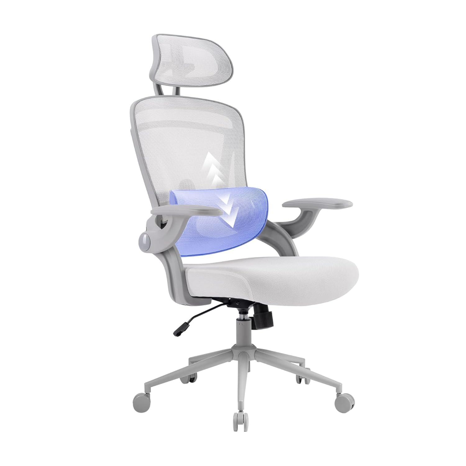 Nouhaus Inc Nouhaus Ergonomic Office Chair High Back Adjustable Lumbar Support Headrest and Armrest, Comfy Desk Chairs Swivel Computer Gaming Chair Tilt Function