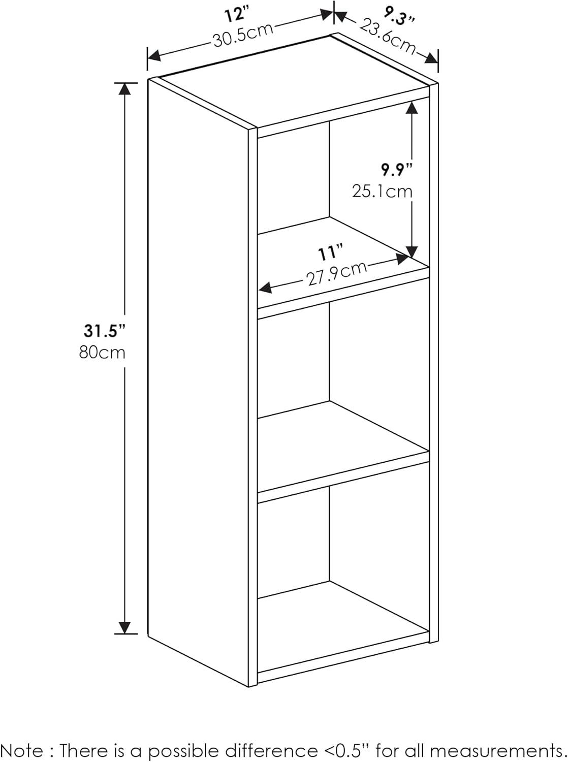 Furinno 3-Tier Easy Assembly Ultility Shelf Open Bookcase Dispaly Organizer,French Oak