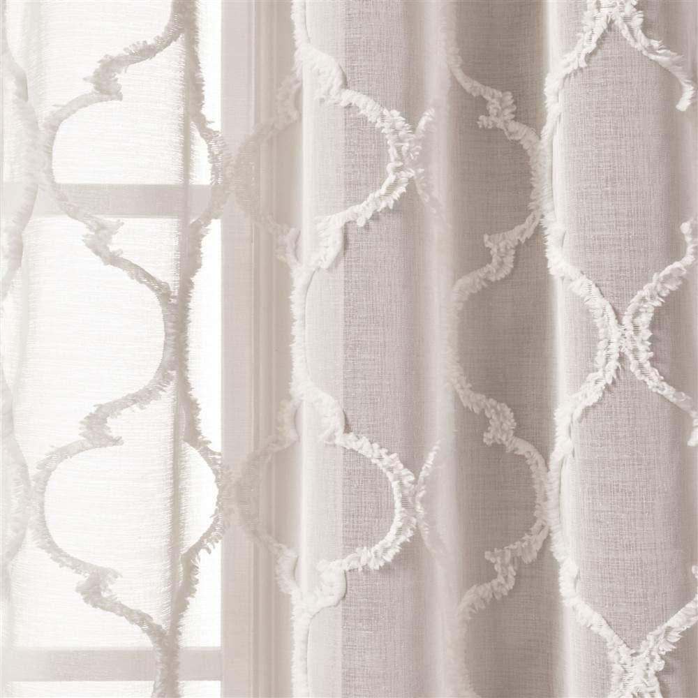 Lush Decor Avon Trellis Sheer Polyester Sheer Curtain Pair (Set of 2)