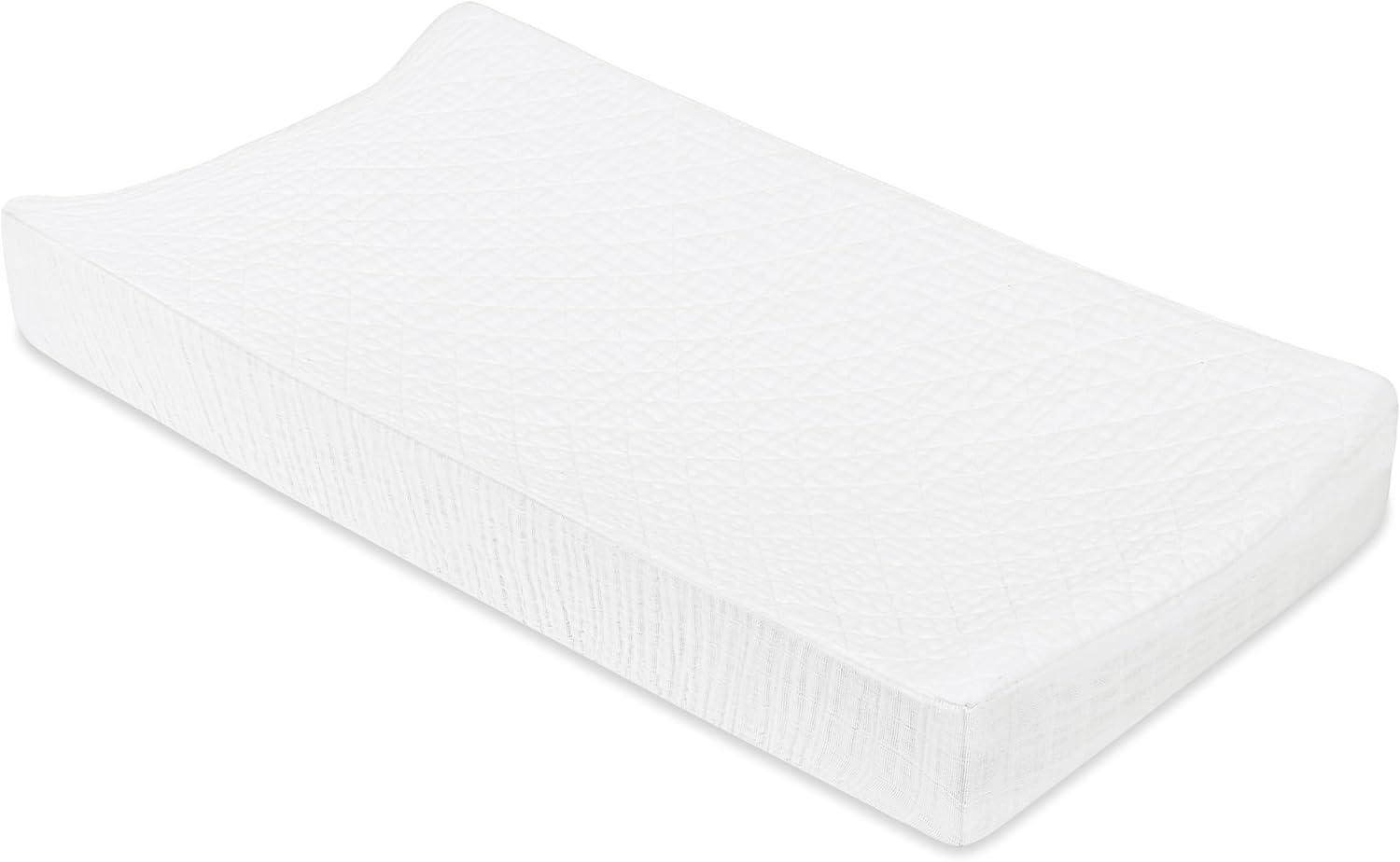 Plain White Quilted Muslin Changing Pad Cover