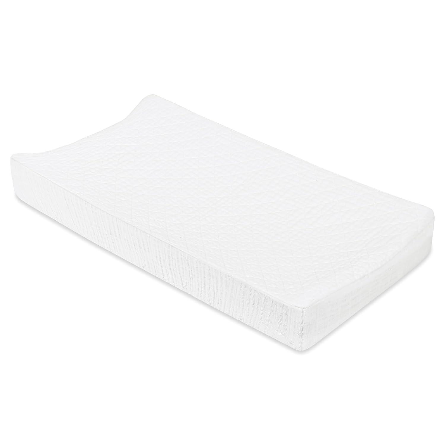 babyletto Plain White Quilted Muslin Changing Pad Cover