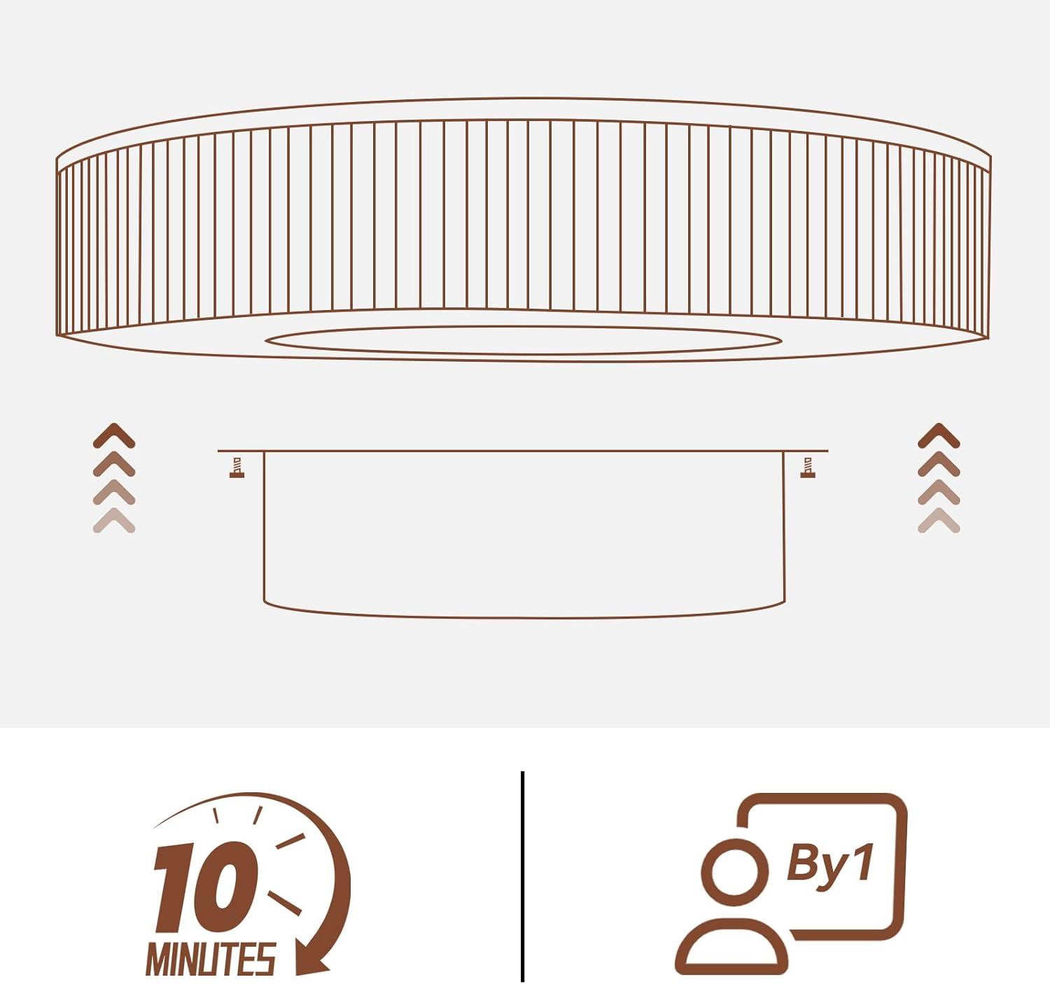 31.5" Round Wood Coffee Table with Storage - Modern Drum Circle Fluted Side Table for Apartment, Office - Easy Assembly, Walnut