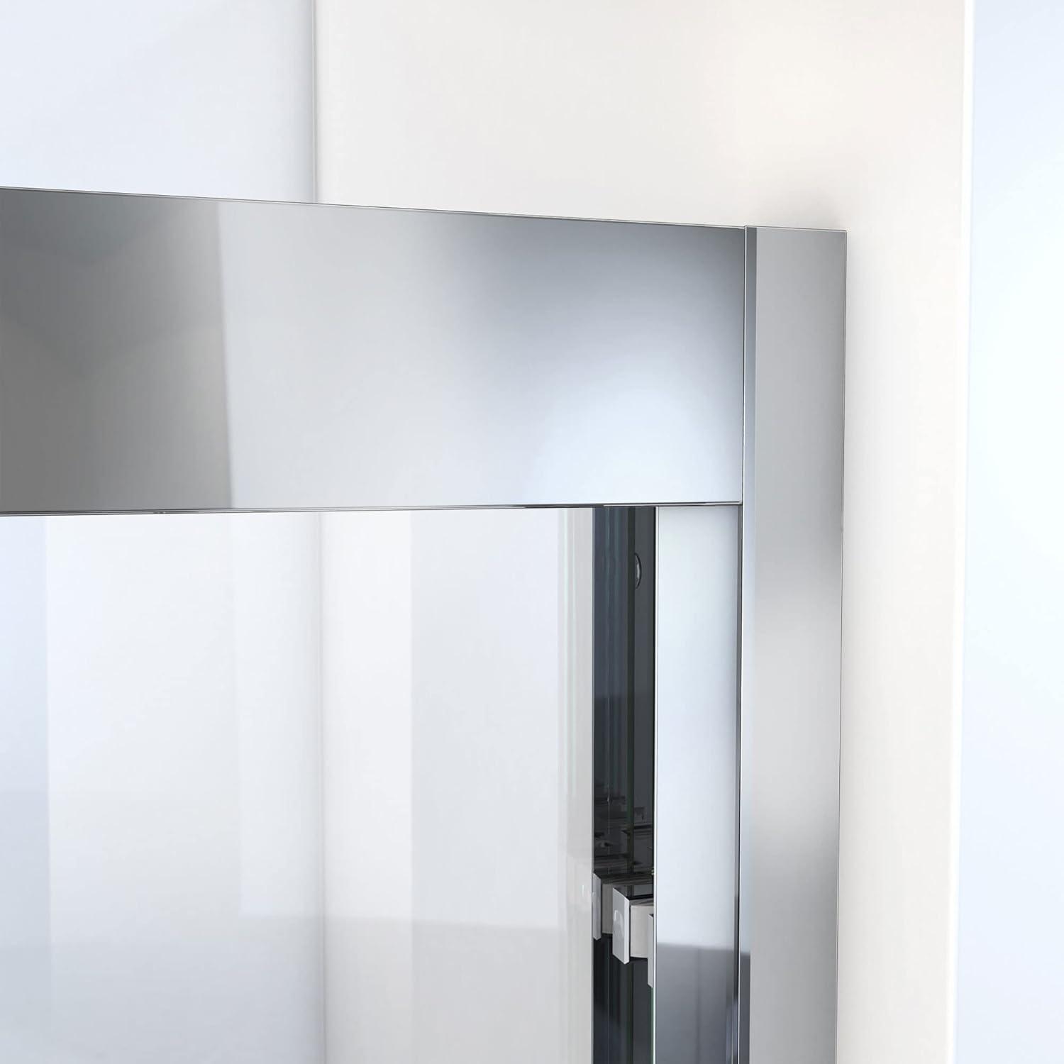 DreamLine Duet Plus 55-59 in. W x 58 in. H Semi-Frameless Bypass Sliding Tub Door in Chrome