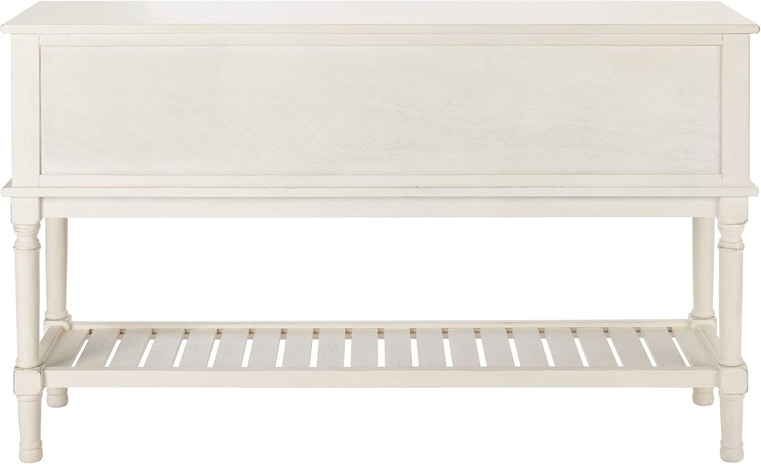 SAFAVIEH Tate Distressed White Wood Console Table with Drawer (47.3 in. W x 13 in. D x 29.5 in. H)