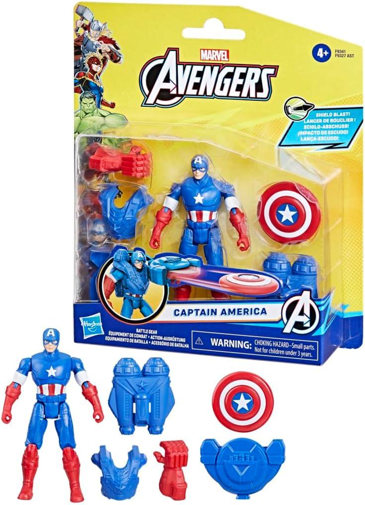 Marvel Avengers Epic Hero Series Battle Gear 4" Captain America Action Figure for Kids 4+