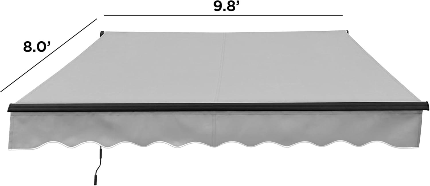 Retractable Home Patio Awning | Deck Canopy |UV Protection Sunshade | Manual Black Frame | Upgraded 2024