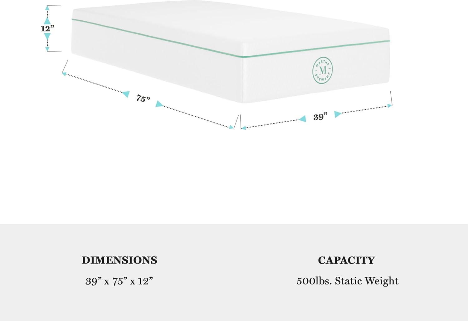 Martha Stewart SleepComplete Premium Medium-Firm Dual-Action Cooling Memory Foam Mattress In A Box