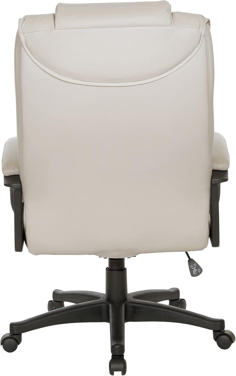 Taupe High Back Leather Executive Swivel Office Chair with Adjustable Arms