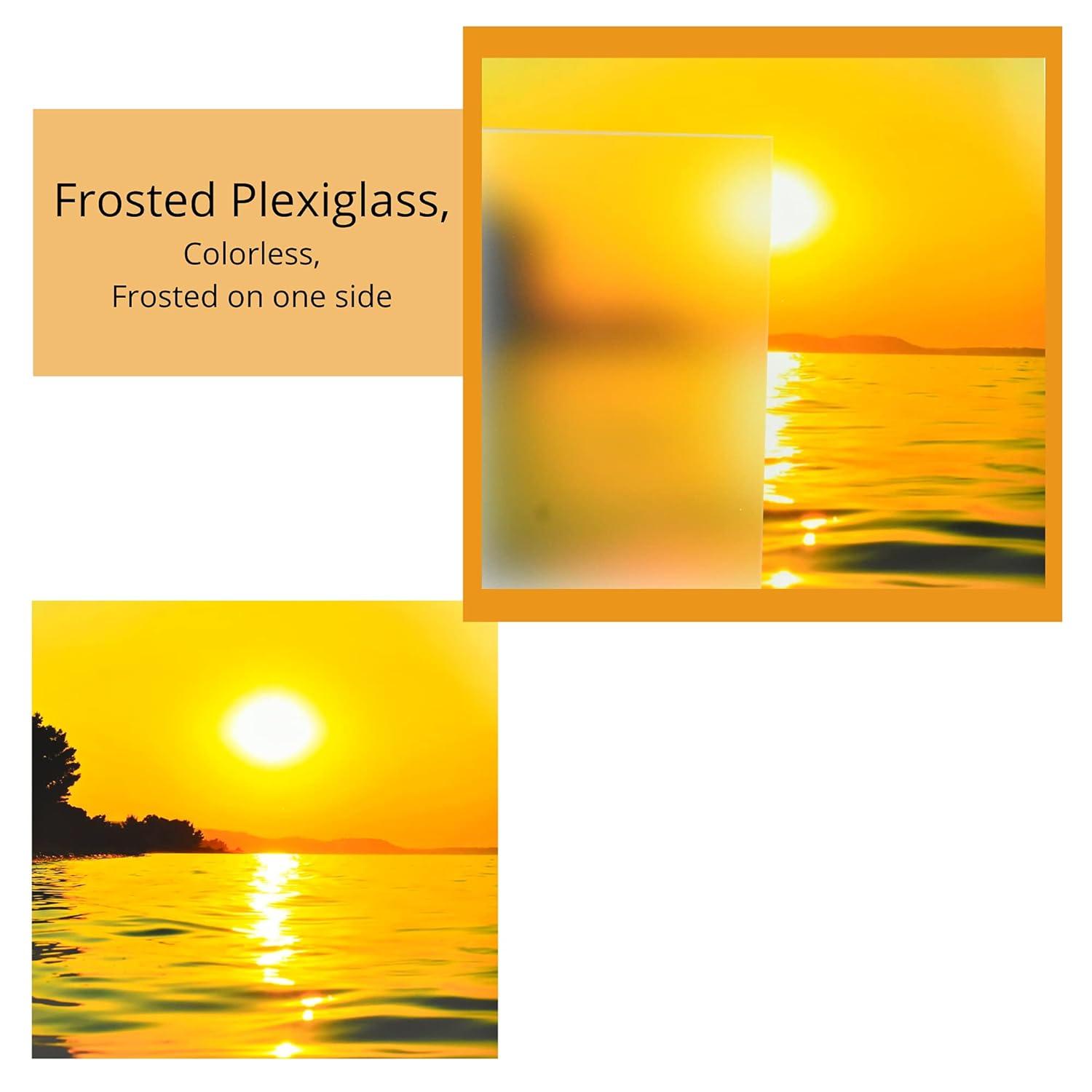 Frosted Colorless Acrylic Plexiglass Sheet, 1/8" Thick, 24" x 36"